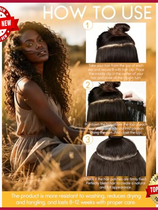 Jerry Curly Clip-In Human Hair Extensions 20 Inch 120g 7 Pieces main image 5